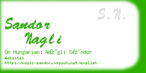 sandor nagli business card